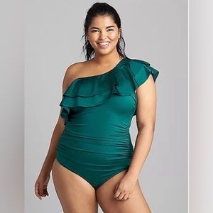 Cacique size 28 hunter green swimsuit